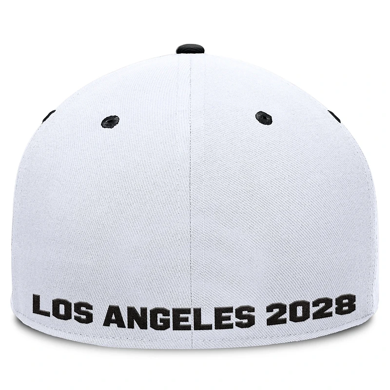 Men's Fanatics White/Black LA28 Summer Olympics Balance Fitted Hat