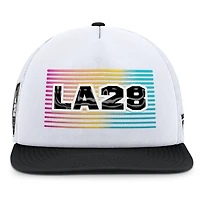 Casquette trucker ajustable Fanatics LA28 Summer Olympics On Deck blanche et noire pour homme