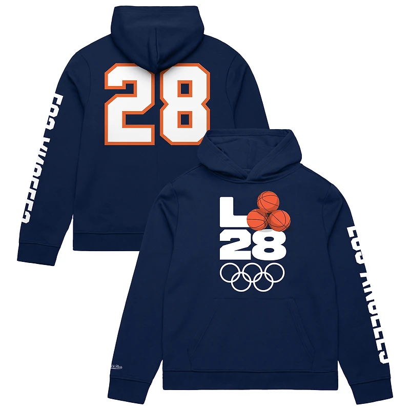 Men's Mitchell & Ness Navy LA28 x NBA All-Star Game Fleece Hoodie