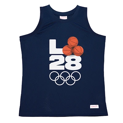 Men's Mitchell & Ness Navy LA28 x NBA All-Star Game Swingman Mesh Tank Top