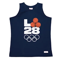 Men's Mitchell & Ness Navy LA28 x NBA All-Star Game Swingman Mesh Tank Top
