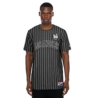 Men's New Era  Black LA 2028 Summer Olympics Meshback Pinstripe T-Shirt