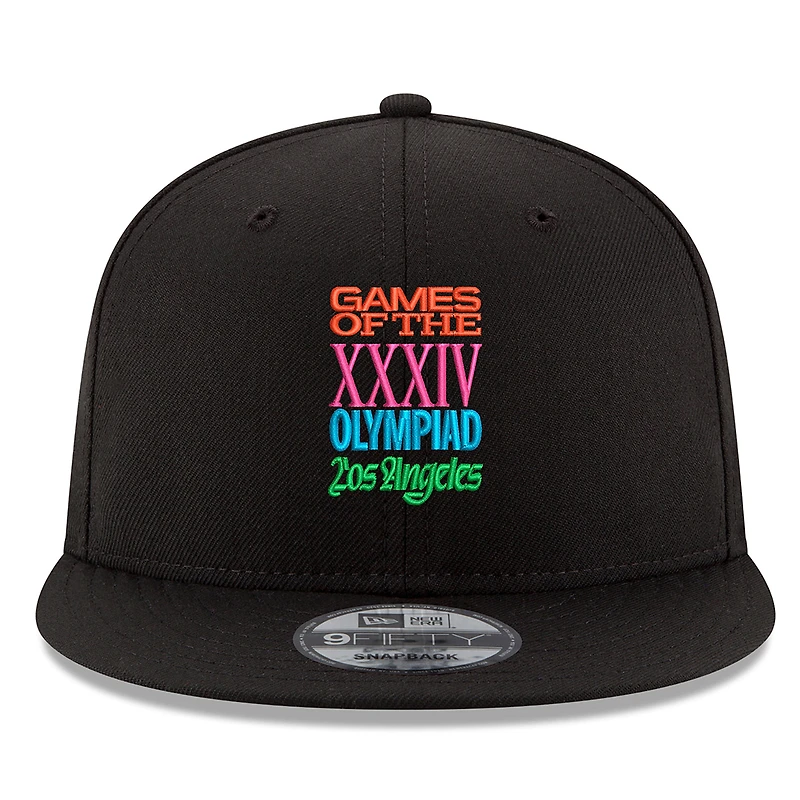 Men's New Era Black LA28 Superbloom Collection 9FIFTY Snapback Hat