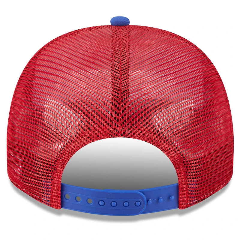 Casquette trucker New Era LA28 Summer Olympics rétro à rayures blanches et rouges, style snapback, modèle 9FIFTY, pour homme.