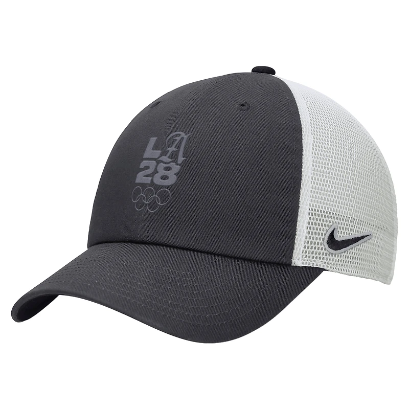 Men's Nike Anthracite/White LA28 Summer Olympics Club Trucker Adjustable Hat