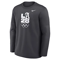 Haut à manches longues Nike LA28 Coaches Retro Stripe Therma-FIT noir pour homme
