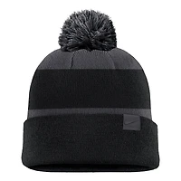 Men's Nike Black LA28 Summer Olympics Script Peak Stripe Cuffed Knit Hat with Pom