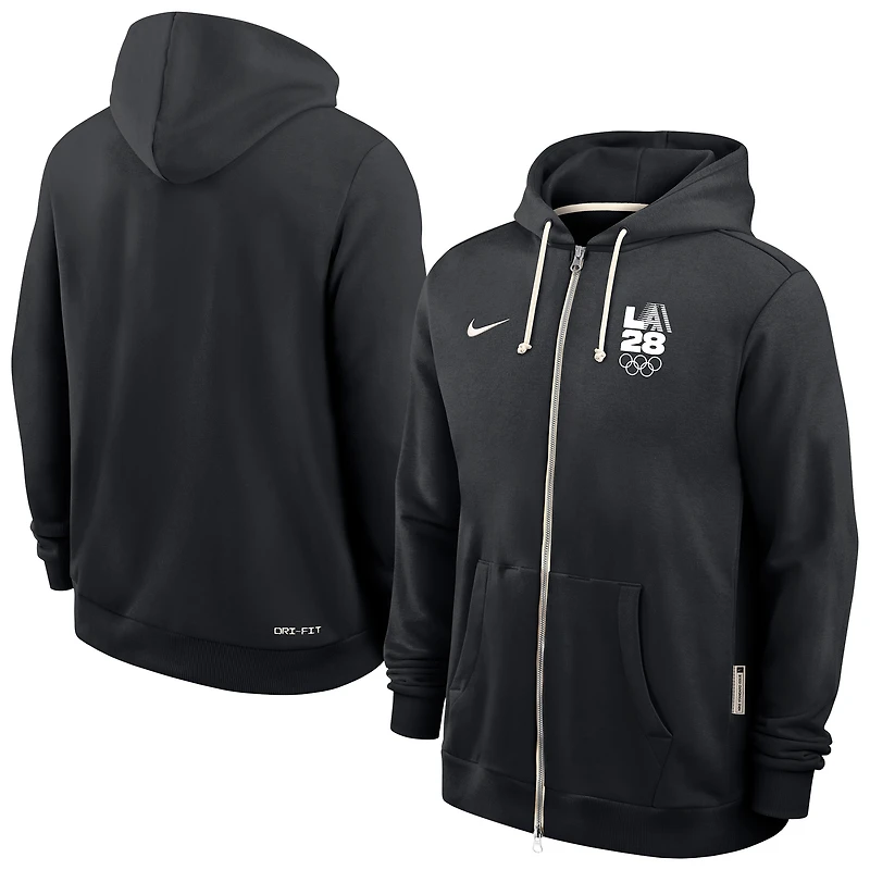 Men's Nike Black LA28 Summer Olympics Standard Issue Dri-FIT Full-Zip Hoodie