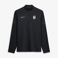 Pull Nike LA28 Stride Raglan Dri-FIT à demi-zip pour homme, noir, édition spéciale Jeux olympiques d'été