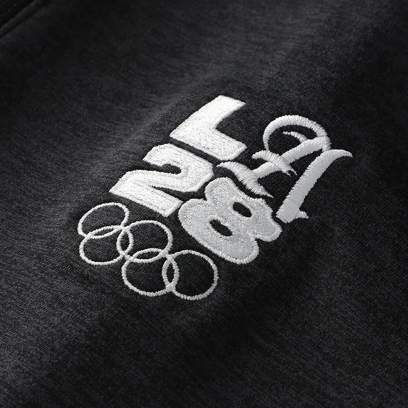 Pull Nike LA28 Stride Raglan Dri-FIT à demi-zip pour homme, noir, édition spéciale Jeux olympiques d'été