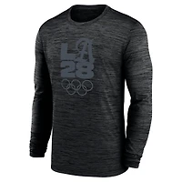 Men's Nike Heather Gray LA28 Summer Olympics Team Issue Velocity Dri-FIT Long Sleeve T-Shirt