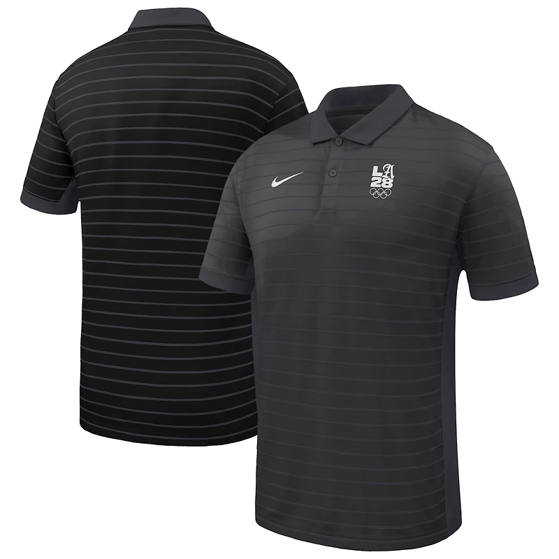 Men's Nike Black LA28 Summer Olympics Victory Stripe Dri-FIT Polo