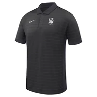 Polo Nike LA28 pour homme, noir, rayures de la victoire, Jeux olympiques d'été, technologie Dri-FIT