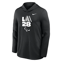T-shirt à capuche léger manches longues Nike LA28 Paralympiques d'été Dri-FIT pour homme, noir