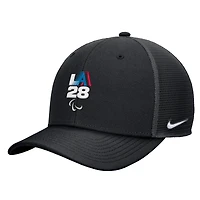 Men's Nike Black LA28 Summer Paralympics Retro Stripe Rise Adjustable Trucker Hat