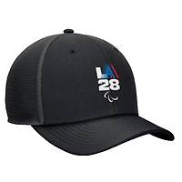 Men's Nike Black LA28 Summer Paralympics Retro Stripe Rise Adjustable Trucker Hat