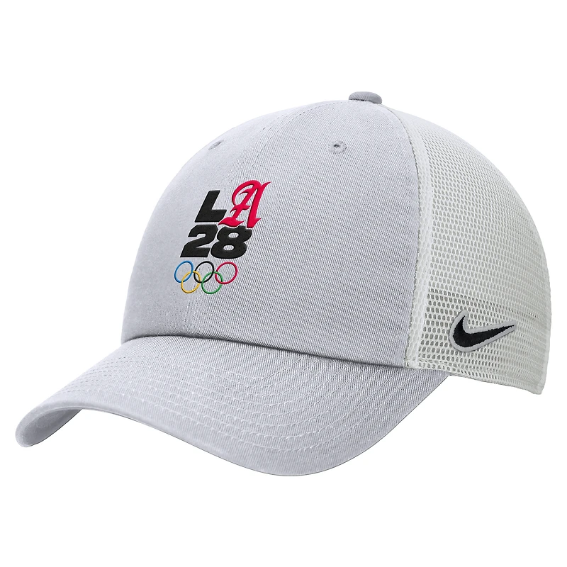 Casquette trucker Nike LA28 Summer Olympics Script Club grise pour homme