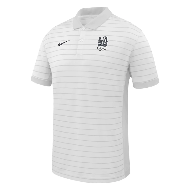 Men's Nike White LA28 Summer Olympics Performance Victory Stripe Polo
