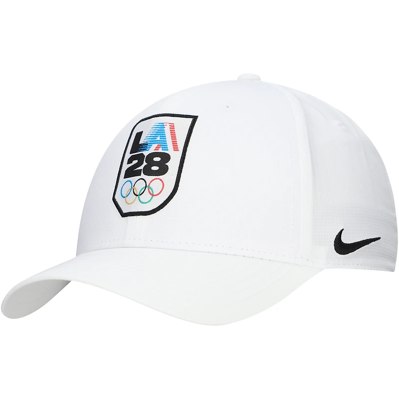 Casquette réglable Nike LA28 Club Ripstop Performance blanche pour homme