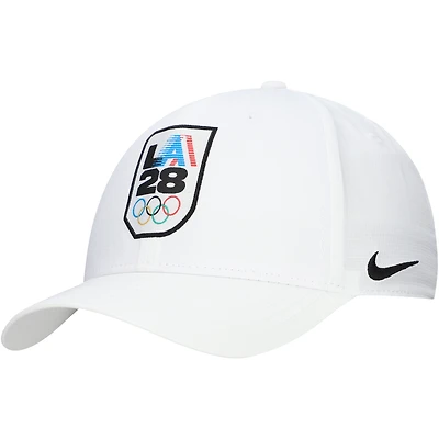 Casquette réglable Nike LA28 Club Ripstop Performance blanche pour homme