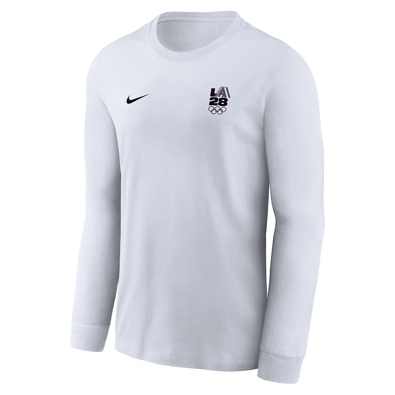 T-shirt Nike LA28 Legend Dri-FIT à manches longues pour homme, blanc