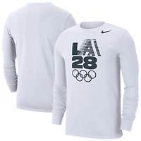 Men's Nike  White LA28 Summer Olympics Team Issue Velocity Dri-FIT Long Sleeve T-Shirt