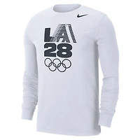 Men's Nike  White LA28 Summer Olympics Team Issue Velocity Dri-FIT Long Sleeve T-Shirt