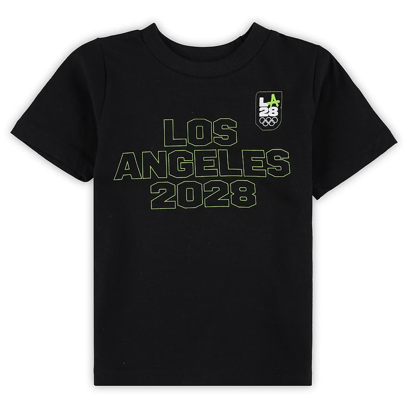 T-shirt noir néon des Jeux olympiques d'été LA28 pour tout-petits
