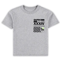 T-shirt pour tout-petit gris chiné LA28 avec étiquettes néon