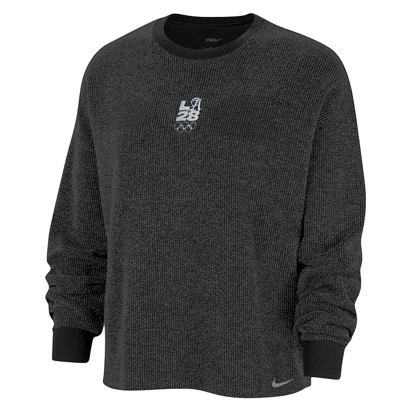 Sweat-shirt de yoga surdimensionné Nike Charcoal LA28 pour femme