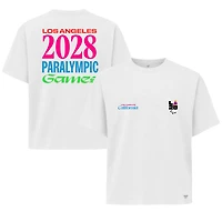 T-shirt blanc pour femme de la collection Fanatics LA28 Paralympics Superbloom