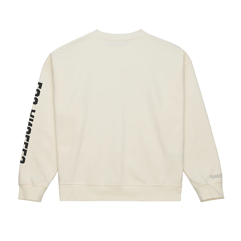 Women's Mitchell & Ness Cream LA28 x NBA All-Star Game Fleece Crewneck Sweatshirt