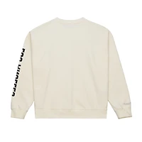 Women's Mitchell & Ness Cream LA28 x NBA All-Star Game Fleece Crewneck Sweatshirt