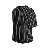 T-shirt New Era noir pour femme, manches courtes, rayures fines, dos en maille, édition spéciale Jeux olympiques d'été de Los Angeles 2028