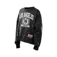 Women's New Era  Black LA 2028 Summer Olympics Mineral Wash Dolman Sleeve Fleece Sweatshirt