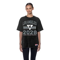 Women's New Era  Black LA 2028 Summer Olympics Mineral Wash Oversized T-Shirt