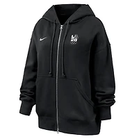 Sweat à capuche zippé Nike noir LA28 pour femme, motif Phoenix, en molleton, les Jeux olympiques d'été
