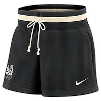 Women's Nike Black LA28 Summer Olympics Phoenix Fleece High Rise Shorts