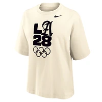 T-shirt Nike crème pour femme avec logo des Jeux olympiques d'été LA28