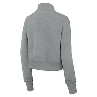 Sweat-shirt court surdimensionné en polaire à demi-zip Nike gris chiné LA28 pour femme, Jeux olympiques d'été Phoenix