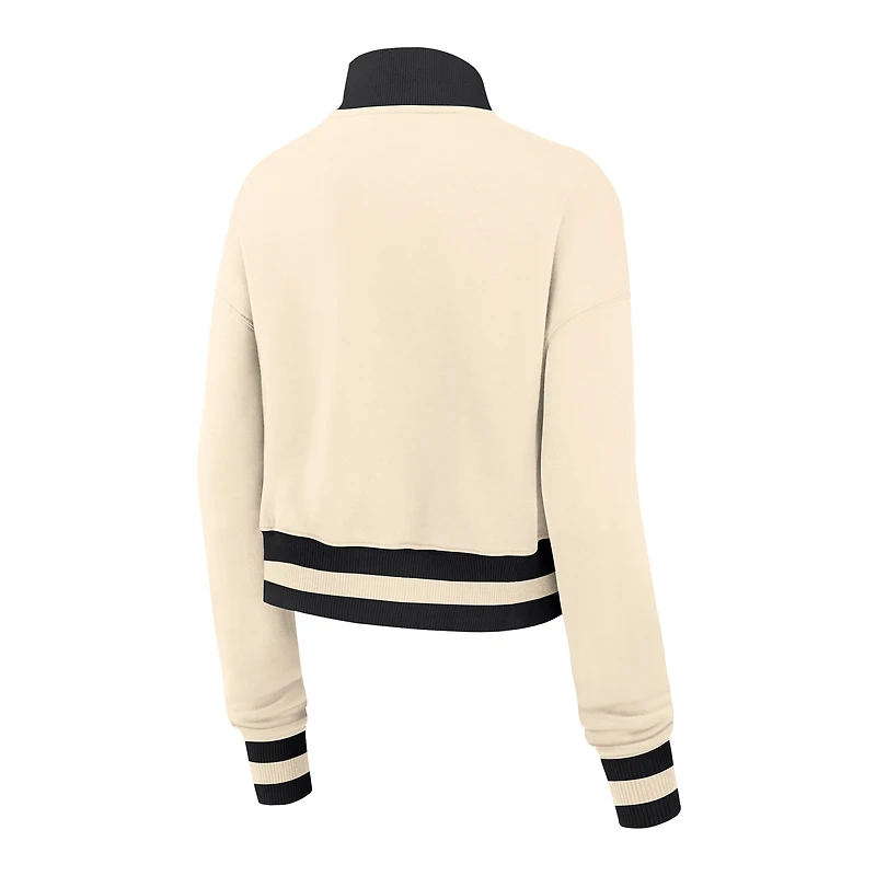 Women's Nike Natural LA28 Summer Olympics Phoenix Oversized Fleece Half-Zip Cropped Sweatshirt