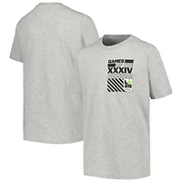 T-shirt enfant gris chiné LA28 avec étiquettes néon