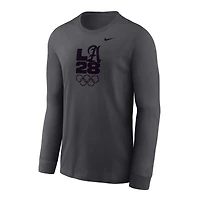 Youth Nike Anthracite LA28 Summer Olympics Legend Performance Long Sleeve T-Shirt