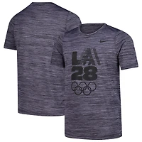 T-shirt Nike noir pour jeunes LA28, édition Velocity des Jeux olympiques d'été 2028