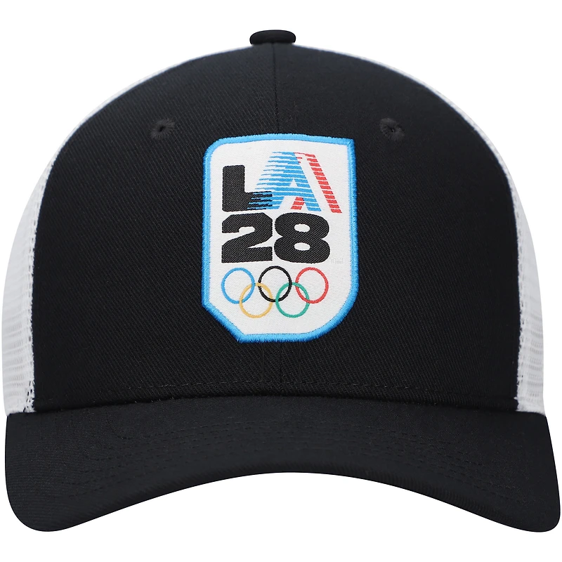 Youth Nike Black LA28 Rise Trucker Adjustable Hat