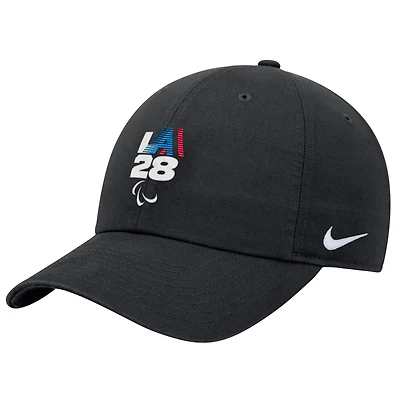 Youth Nike Black LA28 Summer Paralympics Retro Stripe Club Adjustable Hat