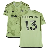 Cristian Olivera LAFC Autographed Match-Used #13 Green adidas Jersey from the 2024 MLS Season - Size M