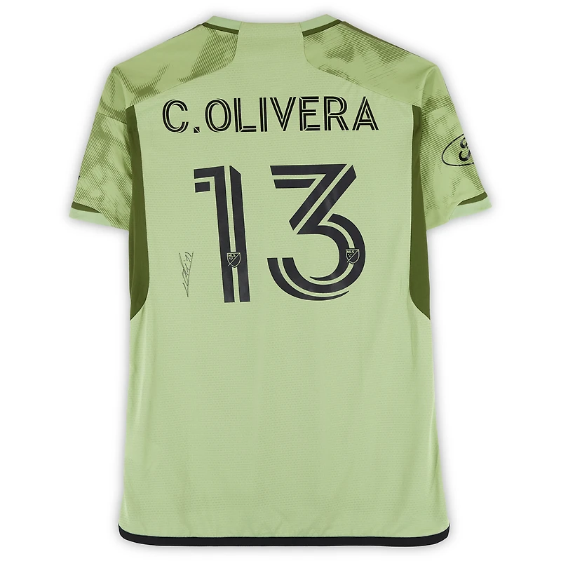 Cristian Olivera LAFC Autographed Match-Used #13 Green adidas Jersey from the 2024 MLS Season - Size M