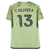 Cristian Olivera LAFC Autographed Match-Used #13 Green adidas Jersey from the 2024 MLS Season - Size M