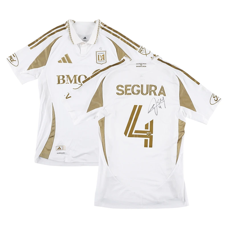 Maillot blanc n°4 porté en match par Eddie Segura (LAFC) lors de la saison 2025 de la MLS - Taille M
